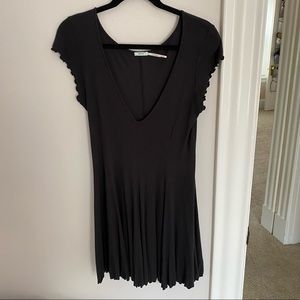 V-neck black flowy dress